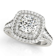 Round Diamond Halo Engagement Ring