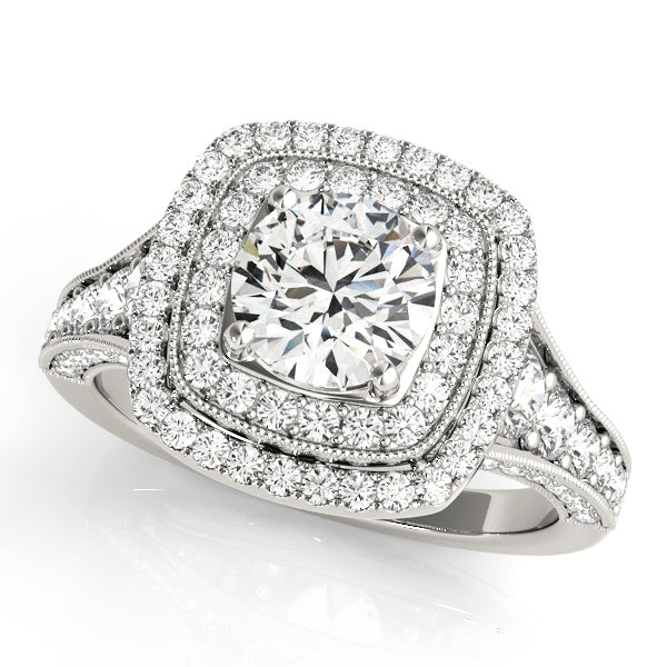 Round Diamond Halo Engagement Ring