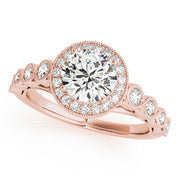 18K Rose Gold 1.33ctw Diamond Halo Engagement Ring