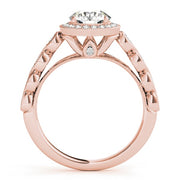 14K Rose Gold 1 1/3 ct tw Halo Diamond Engagement Ring