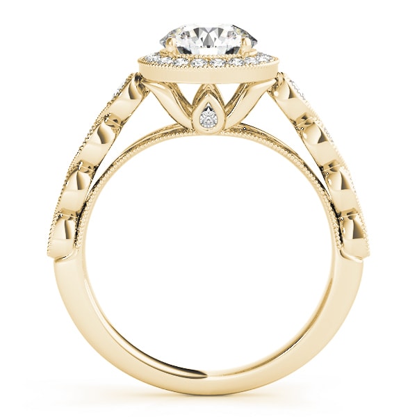 18K Yellow Gold 1 1/3 ct tw Halo Diamond Engagement Ring