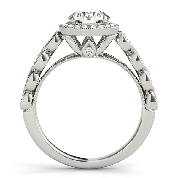 Premium Round Diamond Halo Engagement Ring