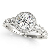 Premium Round Diamond Halo Engagement Ring