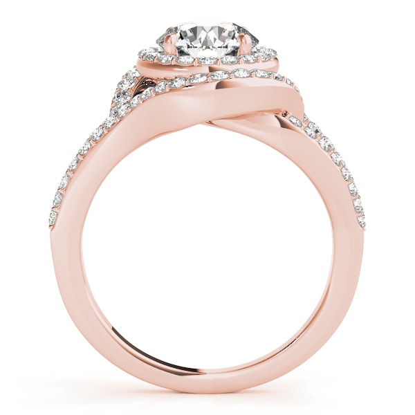 18K Rose Gold 1 3/4 ct tw Halo Diamond Engagement Ring