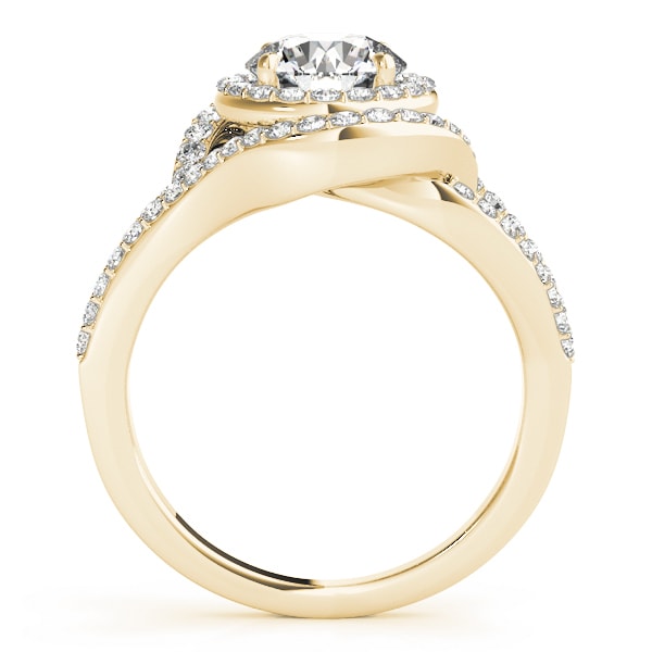 14K Yellow Gold 1 3/4 ct tw Halo Diamond Engagement Ring