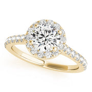 18K Yellow Gold 1 1/3 ct tw Halo Diamond Engagement Ring