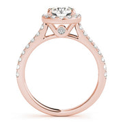 18K Rose Gold 1 1/3 ct tw Halo Diamond Engagement Ring