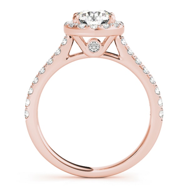 18K Rose Gold 1 1/3 ct tw Halo Diamond Engagement Ring