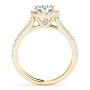 18K Yellow Gold 1 1/3 ct tw Halo Diamond Engagement Ring
