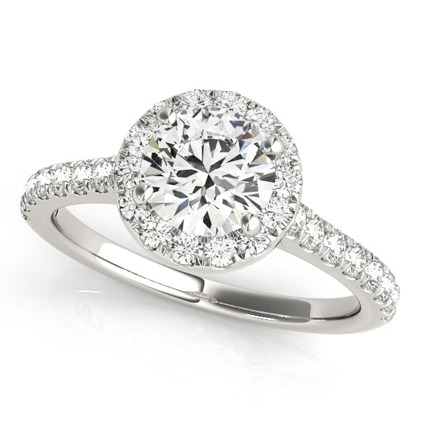 Platinum 1 1/3 ct tw Halo Diamond Engagement Ring