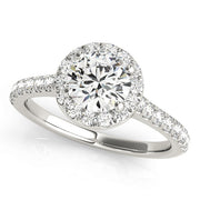 Round Diamond Halo Engagement Ring