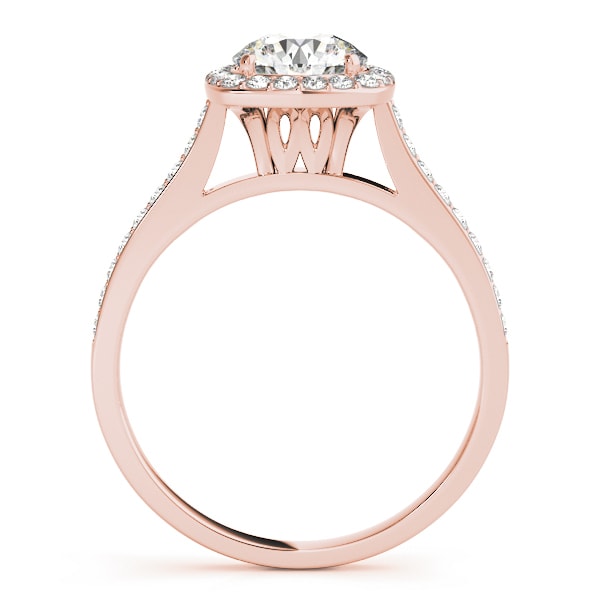 18K Rose Gold 1 1/3 ct tw Halo Diamond Engagement Ring