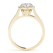 18K Yellow Gold 1 1/3 ct tw Halo Diamond Engagement Ring