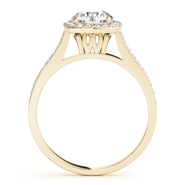 18K Yellow Gold 1 1/3 ct tw Halo Diamond Engagement Ring