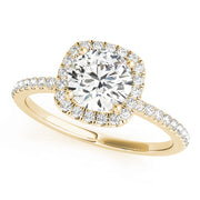 14K Yellow Gold 1 CT Diamond Halo Engagement Ring