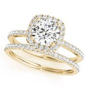 14K Yellow Gold 1 1/5 ct tw Halo Diamond Engagement Ring