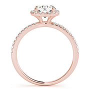 14K Rose Gold 1 1/5 ct tw Halo Diamond Engagement Ring