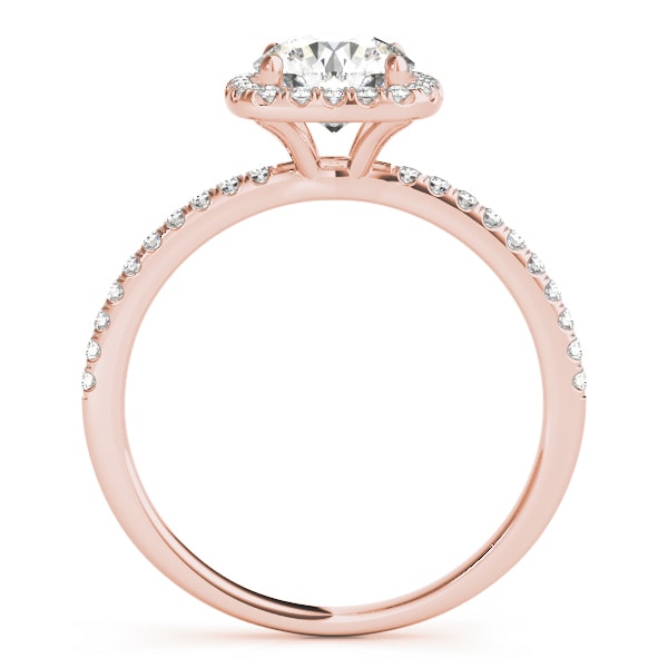 14K Rose Gold 1 1/5 ct tw Halo Diamond Engagement Ring