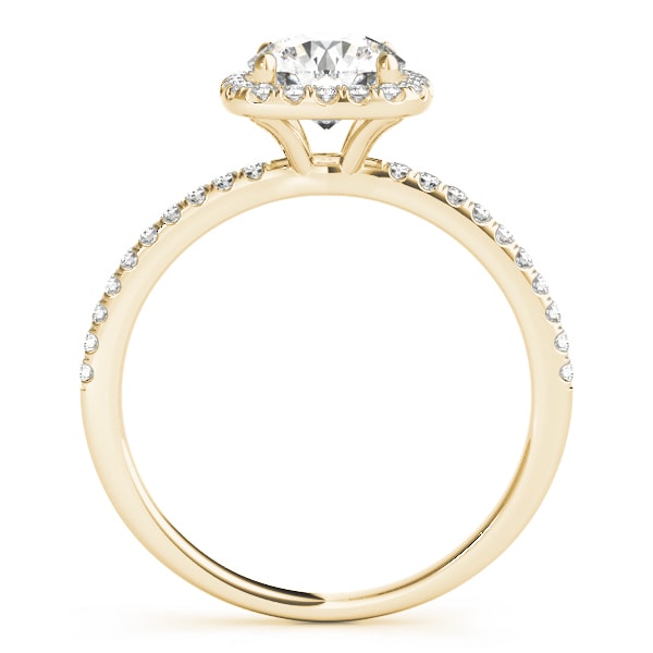 18K Yellow Gold 1 1/5 ct tw Halo Diamond Engagement Ring