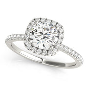 Round Diamond Halo Engagement Ring