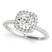 14K White Gold 1 1/5 ct tw Halo Diamond Engagement Ring