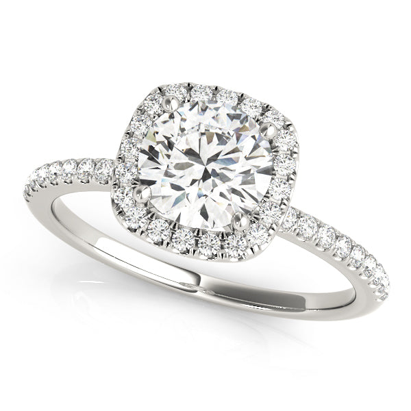 Round Diamond Halo Engagement Ring