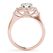 14K Rose Gold 1 3/8 ct tw Halo Diamond Engagement Ring
