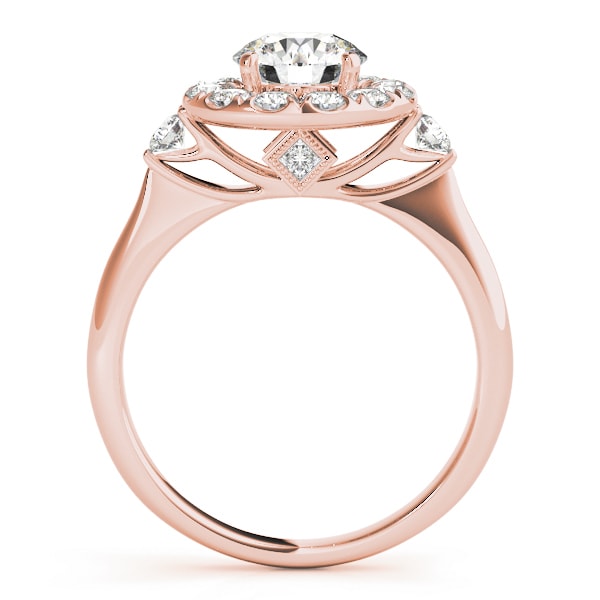 14K Rose Gold 1 3/8 ct tw Halo Diamond Engagement Ring