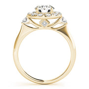 14K Yellow Gold 1 3/8 ct tw Halo Diamond Engagement Ring