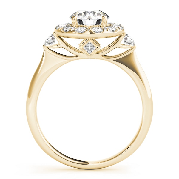 14K Yellow Gold 1 3/8 ct tw Halo Diamond Engagement Ring