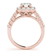 14K Rose Gold 2 1/4 ct tw Halo Diamond Engagement Ring