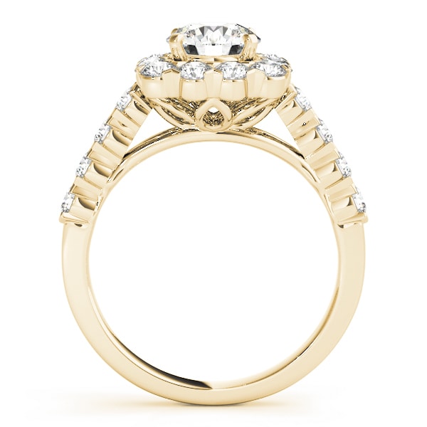 14K Yellow Gold 2 1/4 ct tw Halo Diamond Engagement Ring