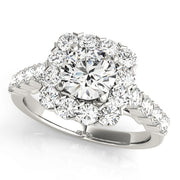 Round Diamond Halo Engagement Ring