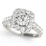 18K White Gold 2 1/4 ct tw Halo Diamond Engagement Ring