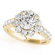 18K Yellow Gold Diamond Halo Engagement Ring 2.17 ctw