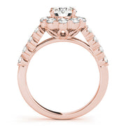 18K Rose Gold 2 1/6 ct tw Halo Diamond Engagement Ring