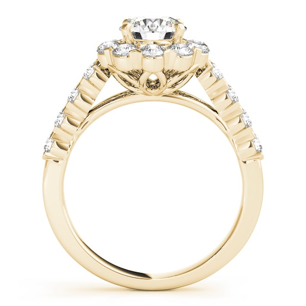 14K Yellow Gold 2 1/6 ct tw Halo Diamond Engagement Ring