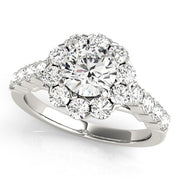 18K White Gold 2 1/6 ct tw Halo Diamond Engagement Ring