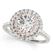14K Rose Gold 1 CT Diamond Halo Engagement Ring