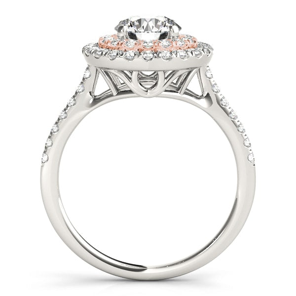 14K Rose Gold 1 3/8 ct tw Halo Diamond Engagement Ring