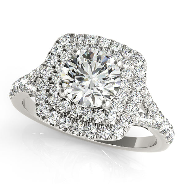 Round Diamond Halo Engagement Ring