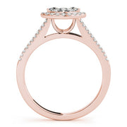 18K Rose Gold 1 1/3 ct tw Halo Diamond Engagement Ring