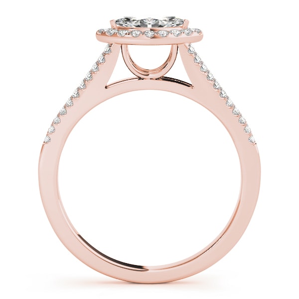 18K Rose Gold 1 1/3 ct tw Halo Diamond Engagement Ring