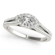 14K White Gold 1 1/3 ct tw Halo Diamond Engagement Ring