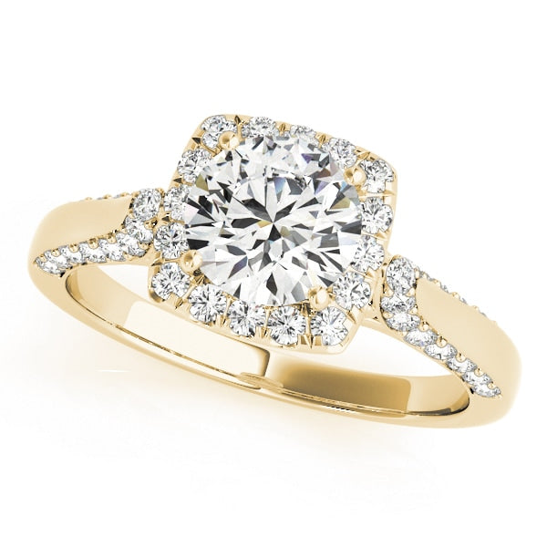 14K Yellow Gold 1 3/8 ct tw Halo Diamond Engagement Ring