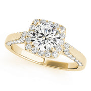 14K Yellow Gold 1 CT Diamond Halo Engagement Ring