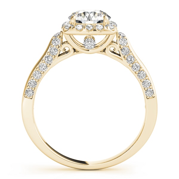 14K Yellow Gold 1 3/8 ct tw Halo Diamond Engagement Ring
