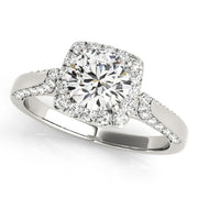 Platinum 1 3/8 ct tw Halo Diamond Engagement Ring
