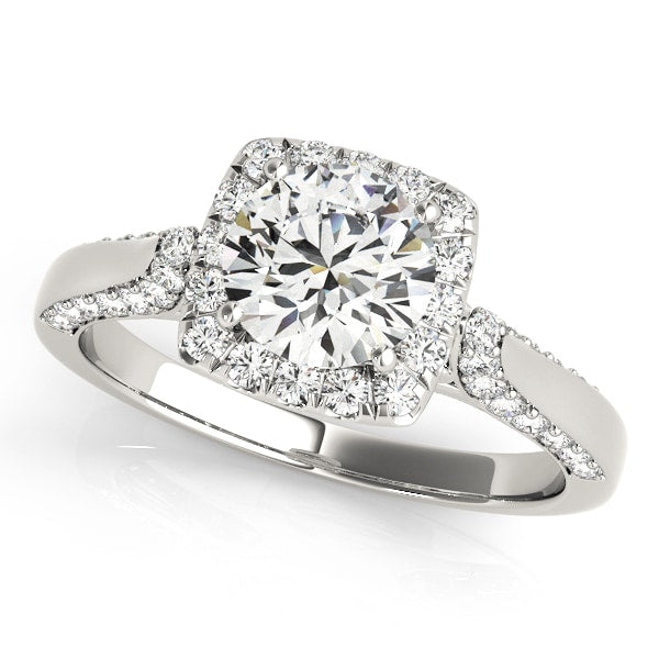 Platinum 1 3/8 ct tw Halo Diamond Engagement Ring