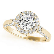 18K Yellow Gold 1 ct Diamond Halo Engagement Ring
